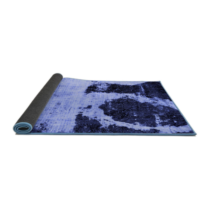 Sideview of Abstract Blue Modern Rug, abs2025blu