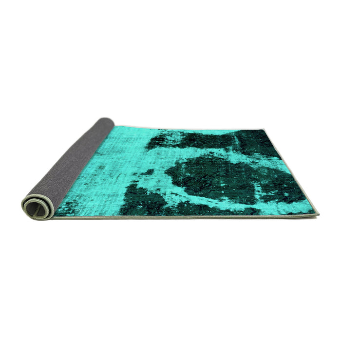 Sideview of Abstract Turquoise Modern Rug, abs2025turq