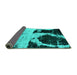 Sideview of Abstract Turquoise Modern Rug, abs2025turq