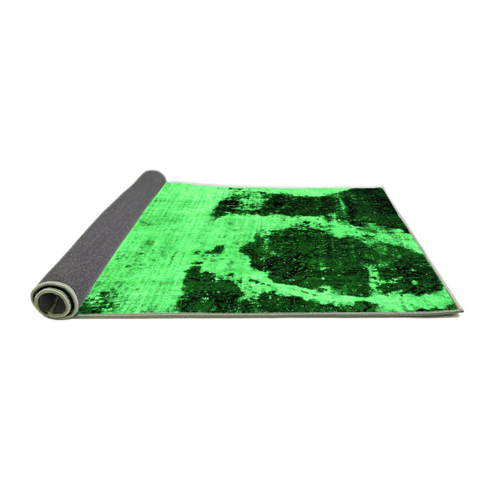 Sideview of Abstract Green Modern Rug, abs2025grn