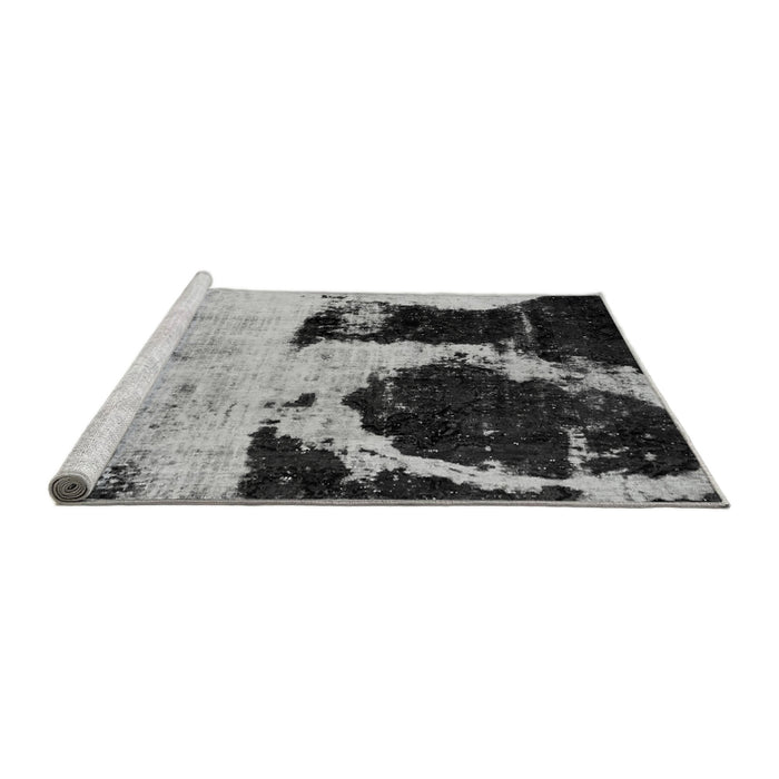Sideview of Machine Washable Abstract Gray Modern Rug, wshabs2025gry