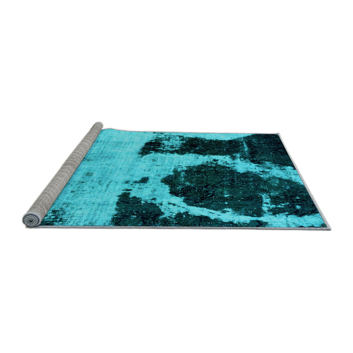 Sideview of Machine Washable Abstract Light Blue Modern Rug, wshabs2025lblu