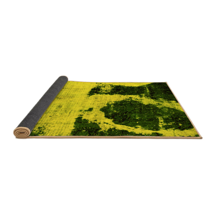 Sideview of Abstract Yellow Modern Rug, abs2025yw