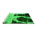 Sideview of Machine Washable Abstract Green Modern Area Rugs, wshabs2025grn