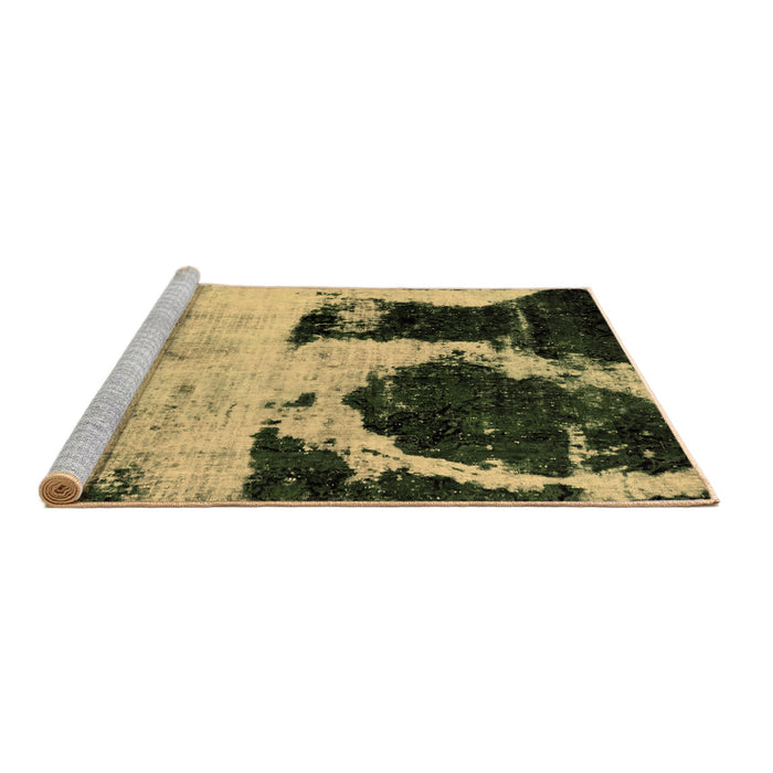 Sideview of Machine Washable Abstract Brown Modern Rug, wshabs2025brn