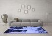 Machine Washable Abstract Blue Modern Rug in a Living Room, wshabs2025blu