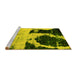 Sideview of Machine Washable Abstract Yellow Modern Rug, wshabs2025yw