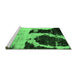 Sideview of Machine Washable Abstract Emerald Green Modern Area Rugs, wshabs2025emgrn