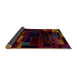 Sideview of Abstract Red Brown Patchwork Rug, abs2026