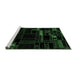 Sideview of Machine Washable Patchwork Emerald Green Transitional Area Rugs, wshabs2026emgrn