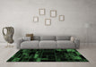 Machine Washable Patchwork Emerald Green Transitional Area Rugs in a Living Room,, wshabs2026emgrn