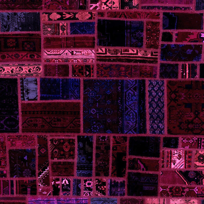 Machine Washable Patchwork Pink Transitional Rug, wshabs2026pnk