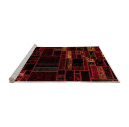 Sideview of Machine Washable Patchwork Orange Transitional Area Rugs, wshabs2026org
