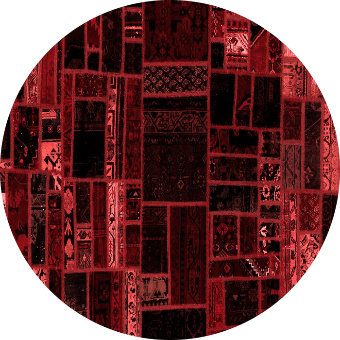 Machine Washable Patchwork Red Transitional Rug, wshabs2026red