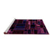 Sideview of Machine Washable Patchwork Purple Transitional Area Rugs, wshabs2026pur