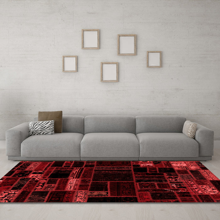 Transitional Red Washable Rugs