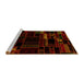 Sideview of Machine Washable Patchwork Yellow Transitional Rug, wshabs2026yw