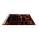 Sideview of Machine Washable Patchwork Brown Transitional Rug, wshabs2026brn