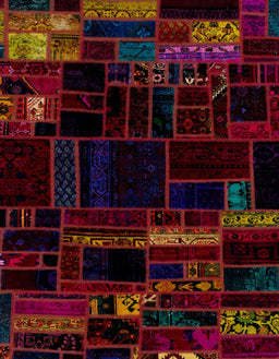 Abstract Red Brown Patchwork Rug, abs2026
