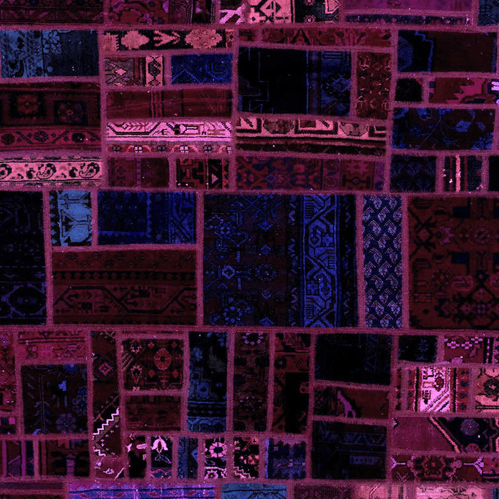 Machine Washable Patchwork Purple Transitional Area Rugs, wshabs2026pur