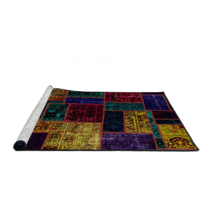 Sideview of Machine Washable Abstract Dark Brown Rug, wshabs2027