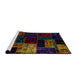 Sideview of Machine Washable Abstract Dark Brown Rug, wshabs2027