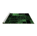 Sideview of Machine Washable Patchwork Emerald Green Transitional Area Rugs, wshabs2027emgrn