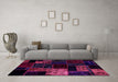 Machine Washable Patchwork Pink Transitional Rug in a Living Room, wshabs2027pnk