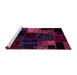 Sideview of Machine Washable Patchwork Pink Transitional Rug, wshabs2027pnk