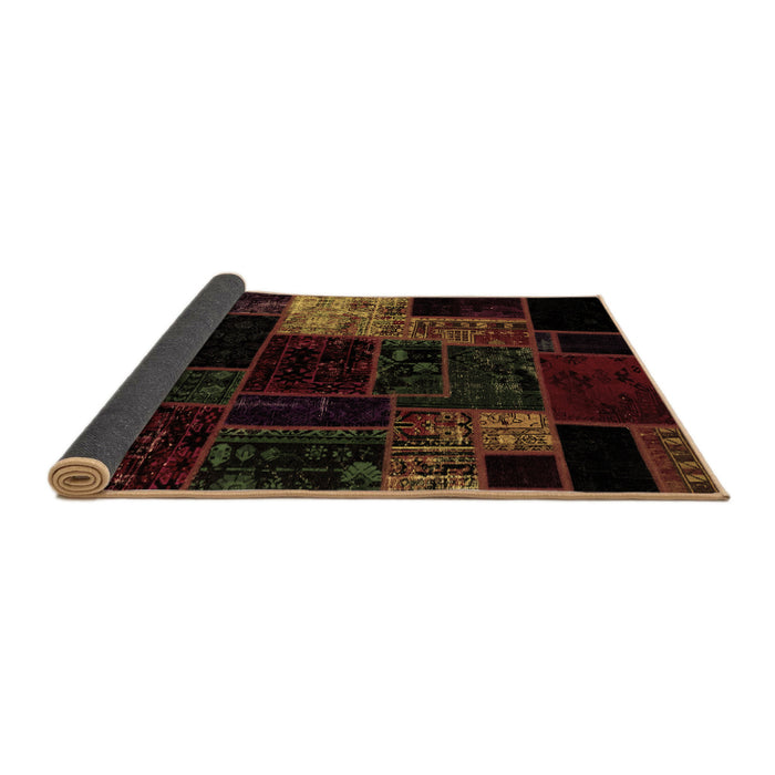 Sideview of Patchwork Brown Transitional Rug, abs2027brn
