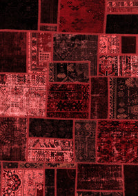 Patchwork Red Transitional Rug, abs2027red