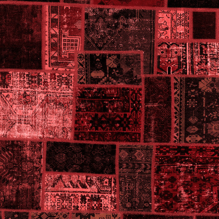 Patchwork Red Transitional Area Rugs