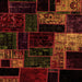 Square Patchwork Orange Transitional Rug, abs2027org