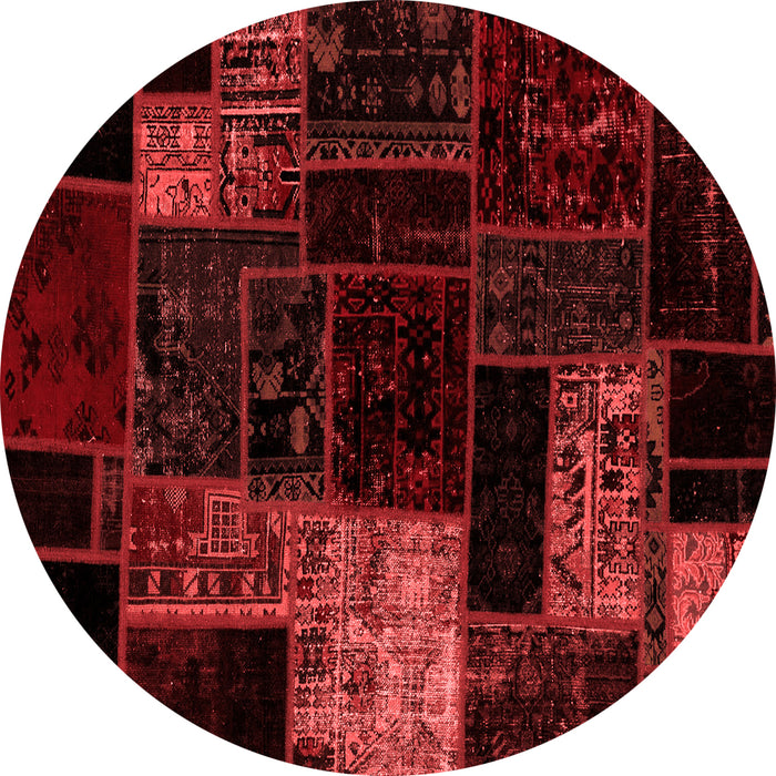 Machine Washable Patchwork Red Transitional Rug, wshabs2027red