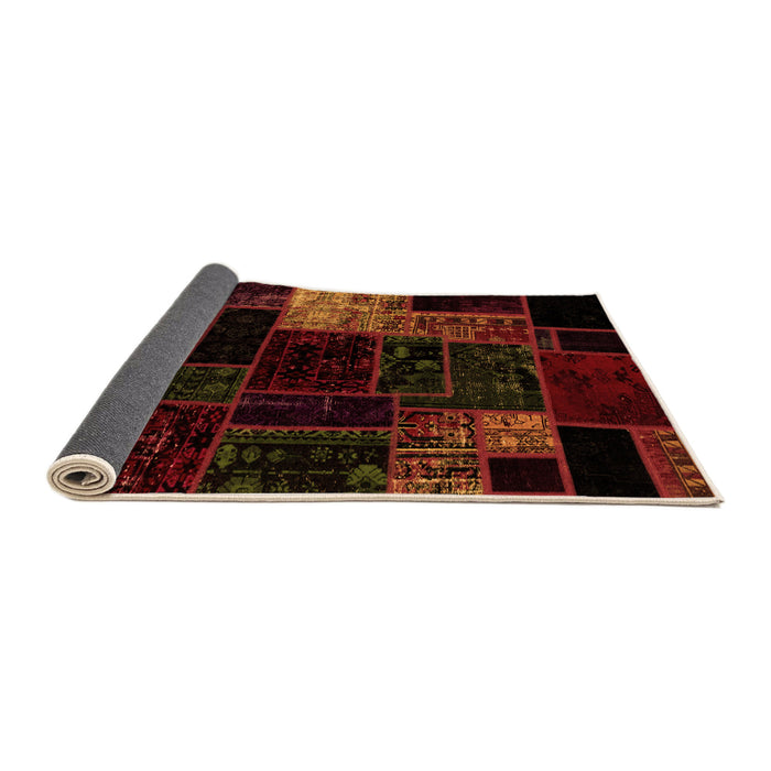 Sideview of Patchwork Orange Transitional Rug, abs2027org