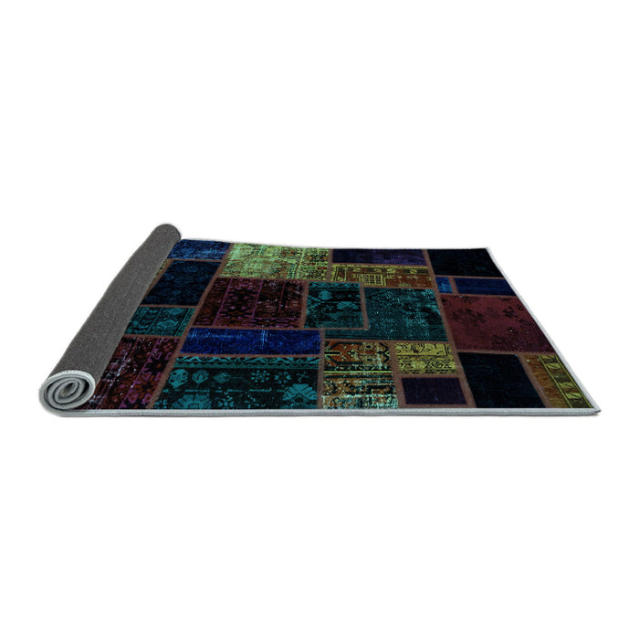 Sideview of Patchwork Light Blue Transitional Rug, abs2027lblu