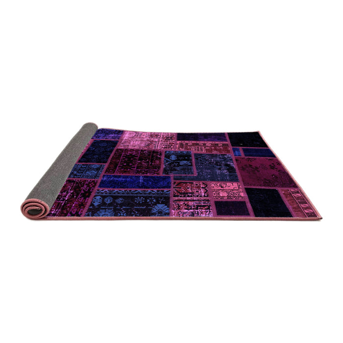 Sideview of Patchwork Purple Transitional Rug, abs2027pur
