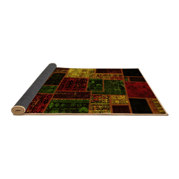 Sideview of Patchwork Yellow Transitional Rug, abs2027yw
