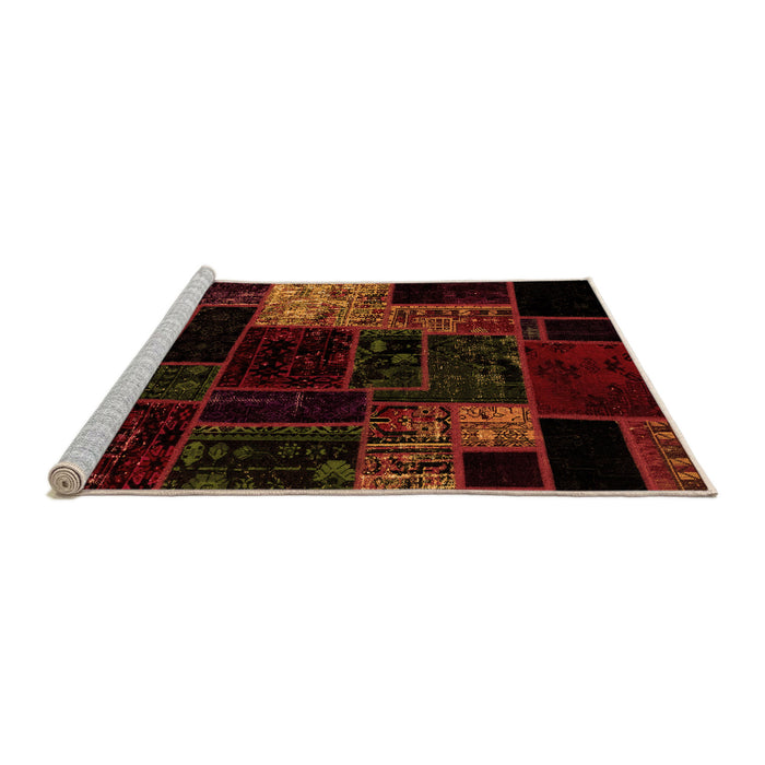 Sideview of Machine Washable Patchwork Orange Transitional Area Rugs, wshabs2027org