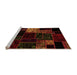 Sideview of Machine Washable Patchwork Orange Transitional Area Rugs, wshabs2027org