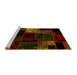 Sideview of Machine Washable Patchwork Yellow Transitional Rug, wshabs2027yw