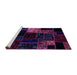Sideview of Machine Washable Patchwork Purple Transitional Area Rugs, wshabs2027pur