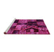 Sideview of Machine Washable Patchwork Pink Transitional Rug, wshabs2028pnk