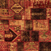 Square Machine Washable Patchwork Orange Transitional Area Rugs, wshabs2028org