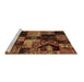 Sideview of Machine Washable Patchwork Brown Transitional Rug, wshabs2028brn