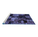 Sideview of Machine Washable Patchwork Blue Transitional Rug, wshabs2028blu