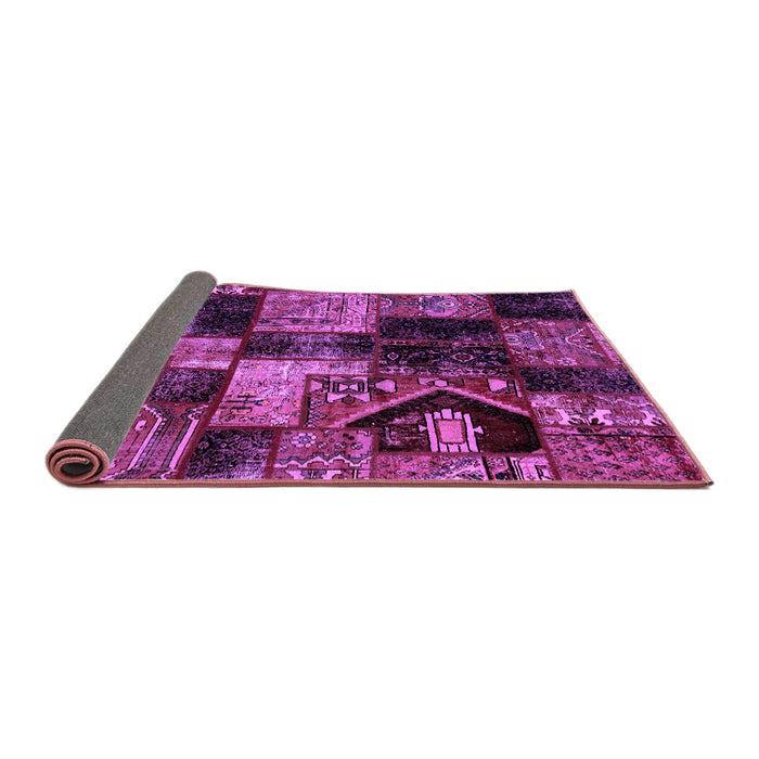 Sideview of Patchwork Purple Transitional Rug, abs2028pur