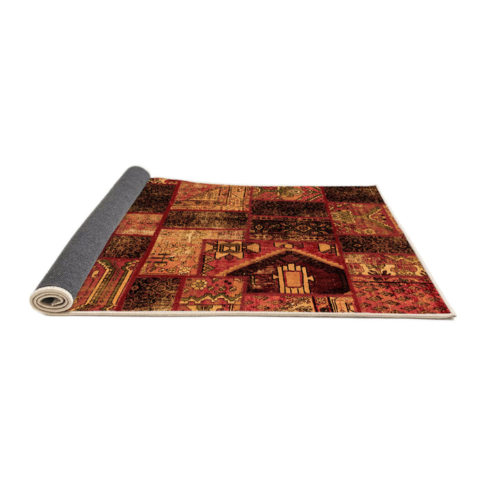 Sideview of Patchwork Orange Transitional Rug, abs2028org