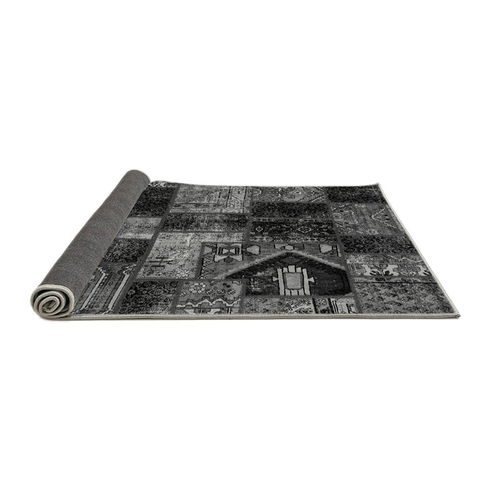 Sideview of Patchwork Gray Transitional Rug, abs2028gry