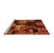 Sideview of Machine Washable Patchwork Orange Transitional Area Rugs, wshabs2028org